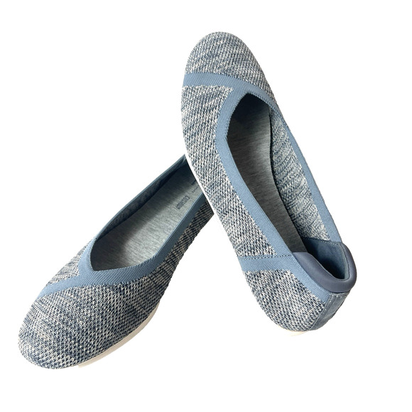 Clarks Shoes - Clarks Cloudsteppers Womens 10 M Comfort Casual Blue Fabric Slip On Loafer Flats